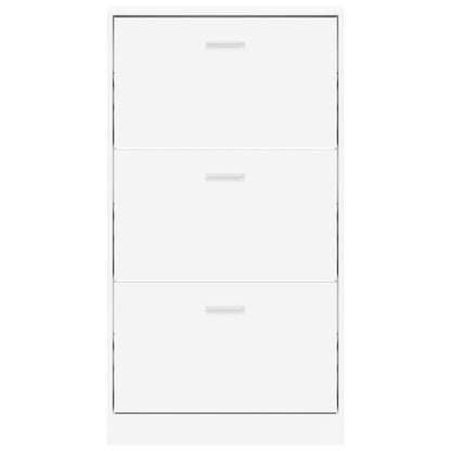 Shoe Cabinet White 23.2x6.7x42.5" Engineered Wood
