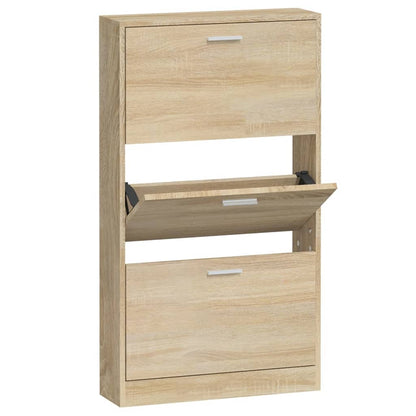 Shoe Cabinet Oak 23.2x6.7x42.5" Engineered Wood