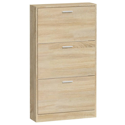 Shoe Cabinet Oak 23.2x6.7x42.5" Engineered Wood