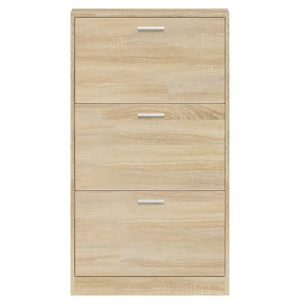 Shoe Cabinet Oak 23.2x6.7x42.5" Engineered Wood