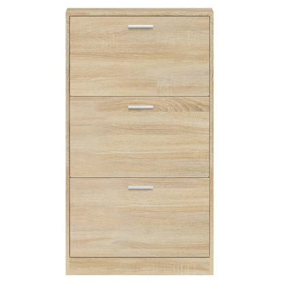 Shoe Cabinet Oak 23.2x6.7x42.5" Engineered Wood