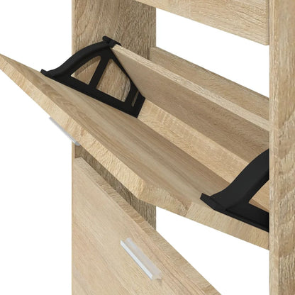 Shoe Cabinet Oak 23.2x6.7x42.5" Engineered Wood