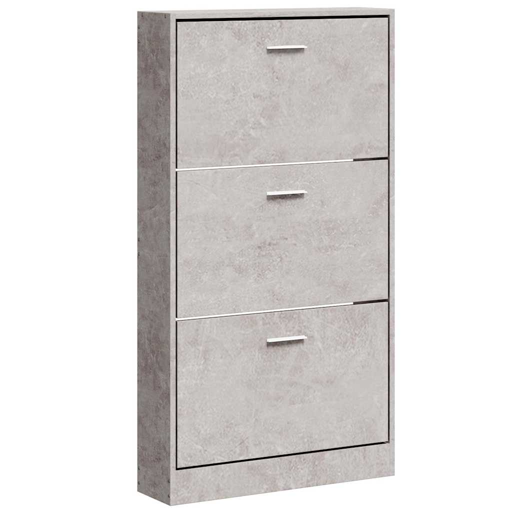 Shoe Cabinet Concrete Grey 23.2x6.7x42.5" Engineered Wood