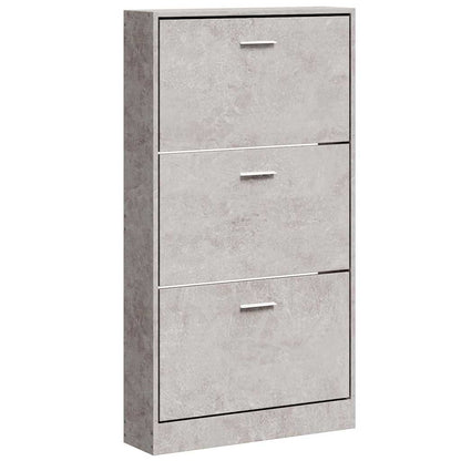 Shoe Cabinet Concrete Grey 23.2x6.7x42.5" Engineered Wood