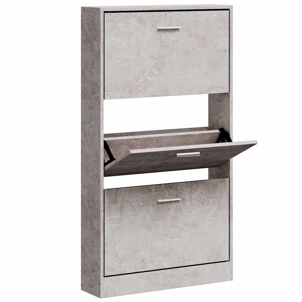 Shoe Cabinet Concrete Grey 23.2x6.7x42.5" Engineered Wood