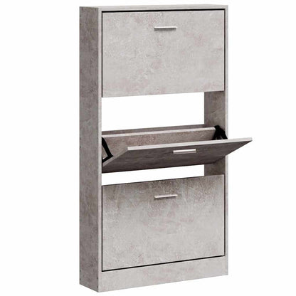 Shoe Cabinet Concrete Grey 23.2x6.7x42.5" Engineered Wood