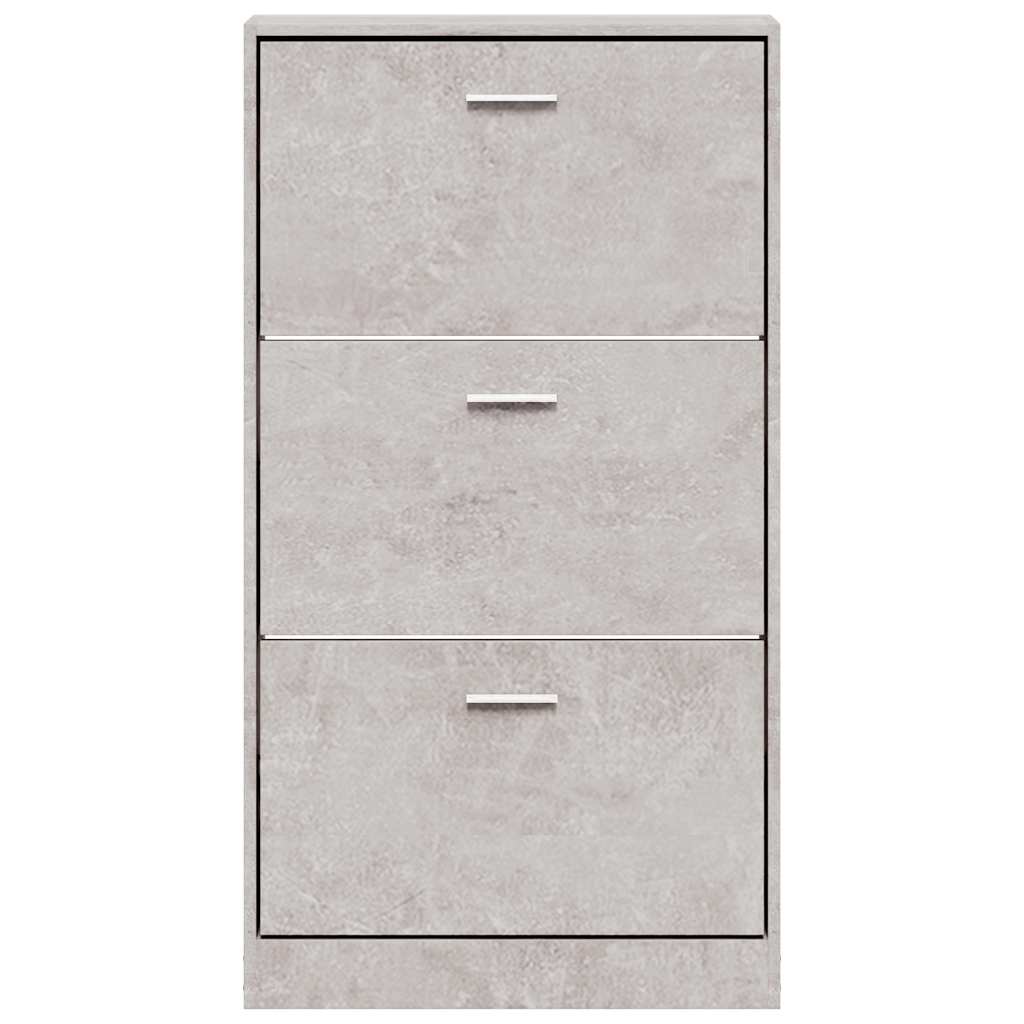 Shoe Cabinet Concrete Grey 23.2x6.7x42.5" Engineered Wood