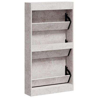 Shoe Cabinet Concrete Grey 23.2x6.7x42.5" Engineered Wood