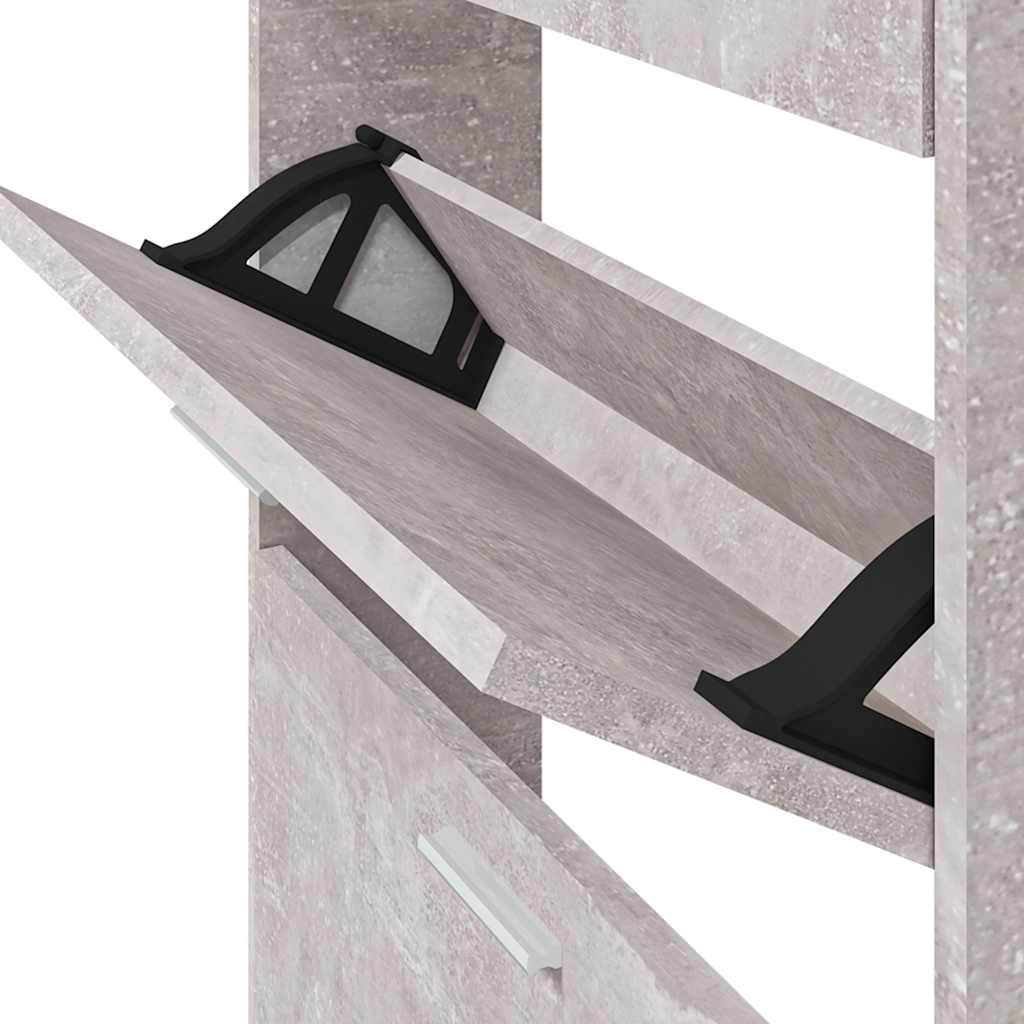 Shoe Cabinet Concrete Grey 23.2x6.7x42.5" Engineered Wood