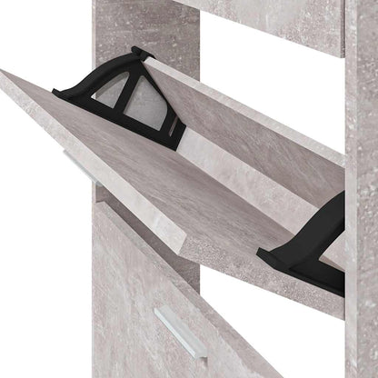 Shoe Cabinet Concrete Grey 23.2x6.7x42.5" Engineered Wood