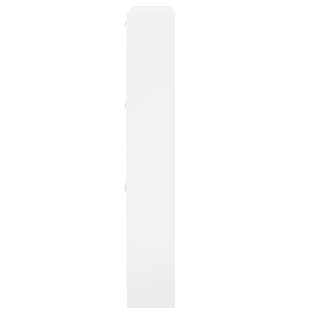 Shoe Cabinet High Gloss White 23.2x6.7x42.5" Engineered Wood
