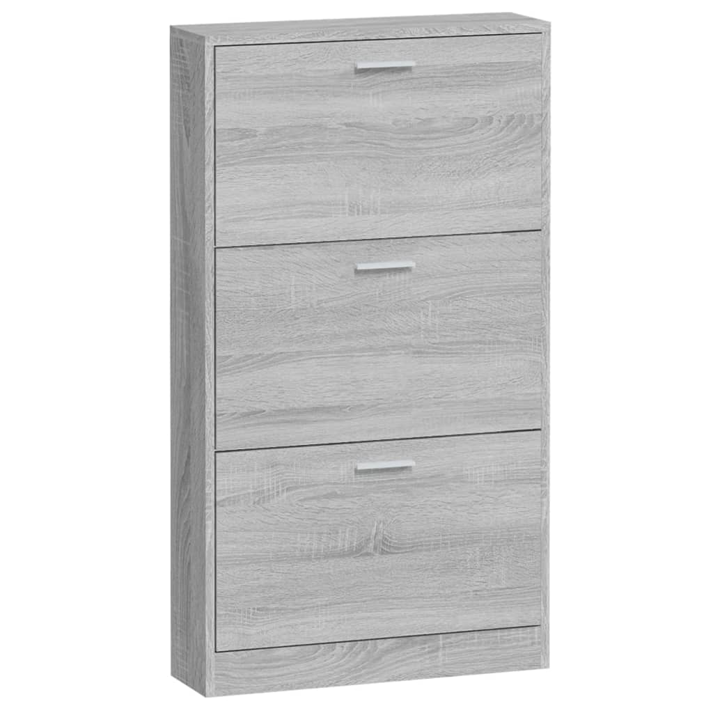 Shoe Cabinet Grey Sonoma 23.2x6.7x42.5" Engineered Wood