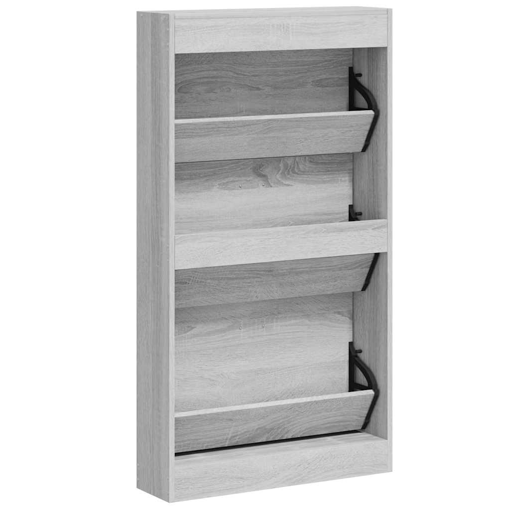 Shoe Cabinet Grey Sonoma 23.2x6.7x42.5" Engineered Wood