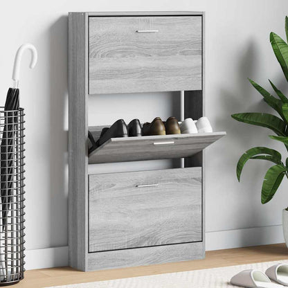 Shoe Cabinet Grey Sonoma 23.2x6.7x42.5" Engineered Wood