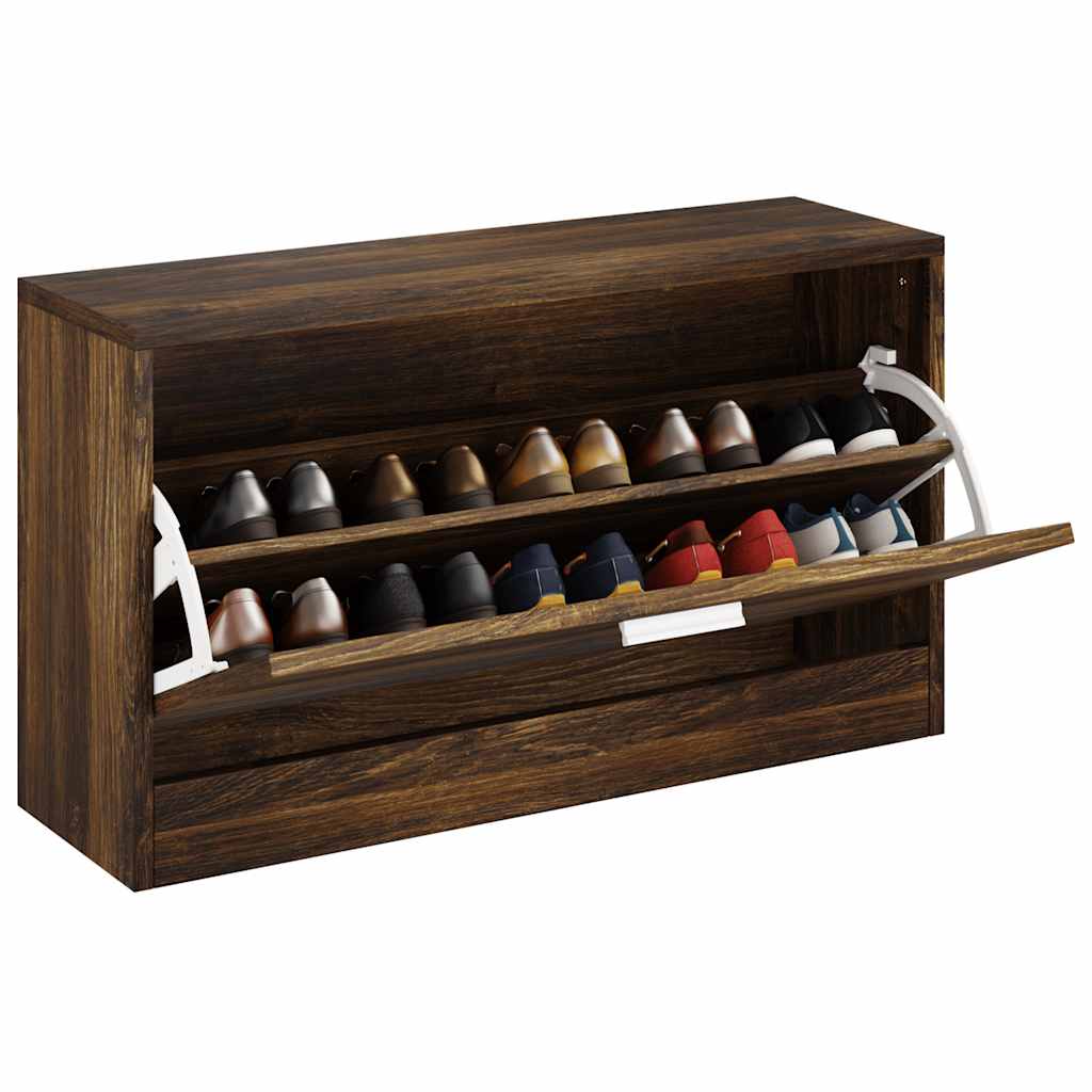 Shoe Bench Smoked Oak 31.5x9.4x17.7" Engineered Wood