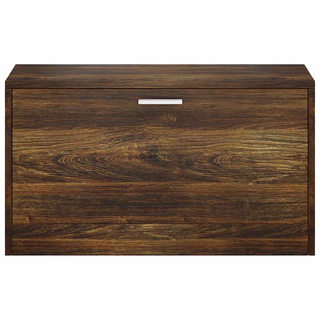 Shoe Bench Smoked Oak 31.5x9.4x17.7" Engineered Wood