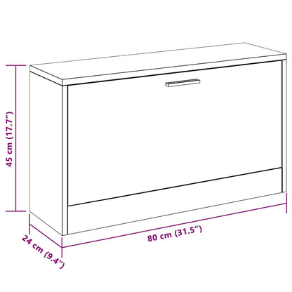 Shoe Bench Smoked Oak 31.5x9.4x17.7" Engineered Wood
