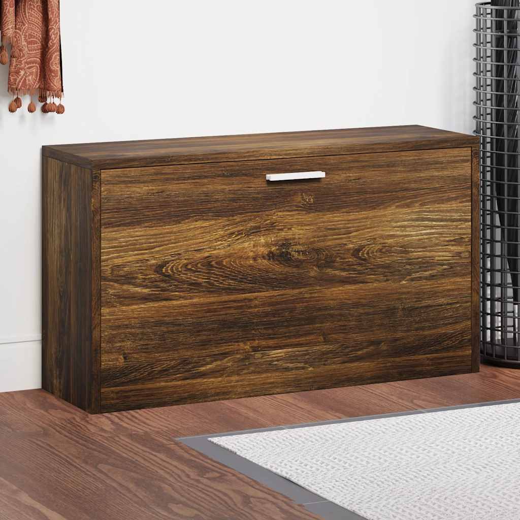 Shoe Bench Smoked Oak 31.5x9.4x17.7" Engineered Wood