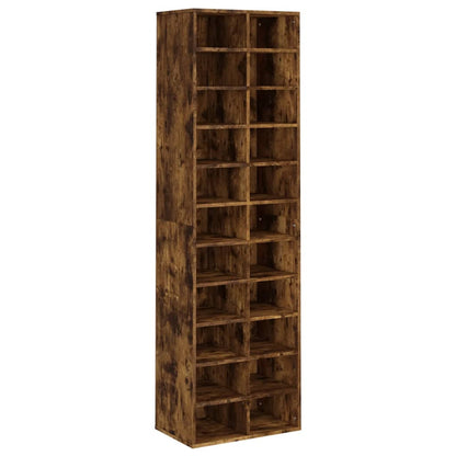 Shoe Cabinet Smoked Oak 21.3x13.4x72.0" Engineered Wood