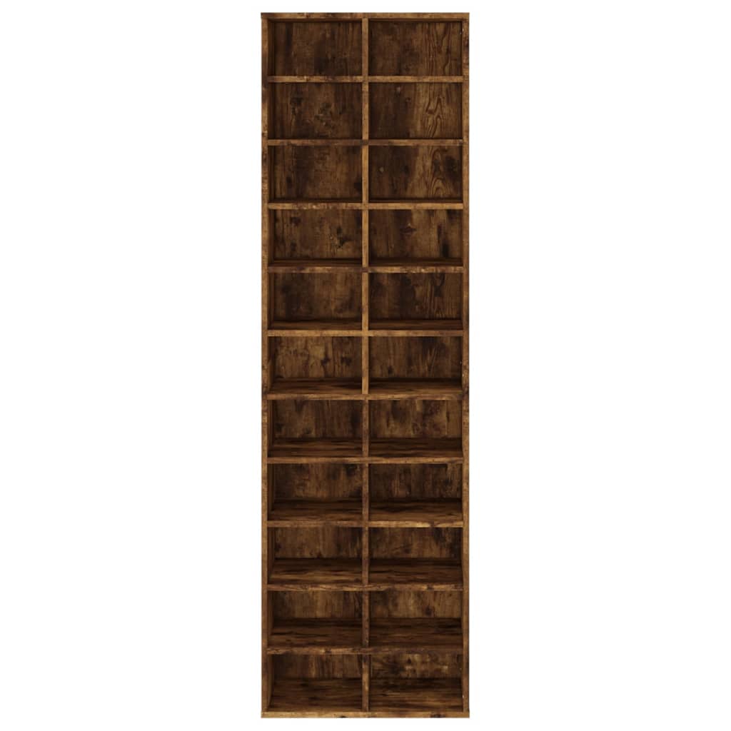 Shoe Cabinet Smoked Oak 21.3x13.4x72.0" Engineered Wood