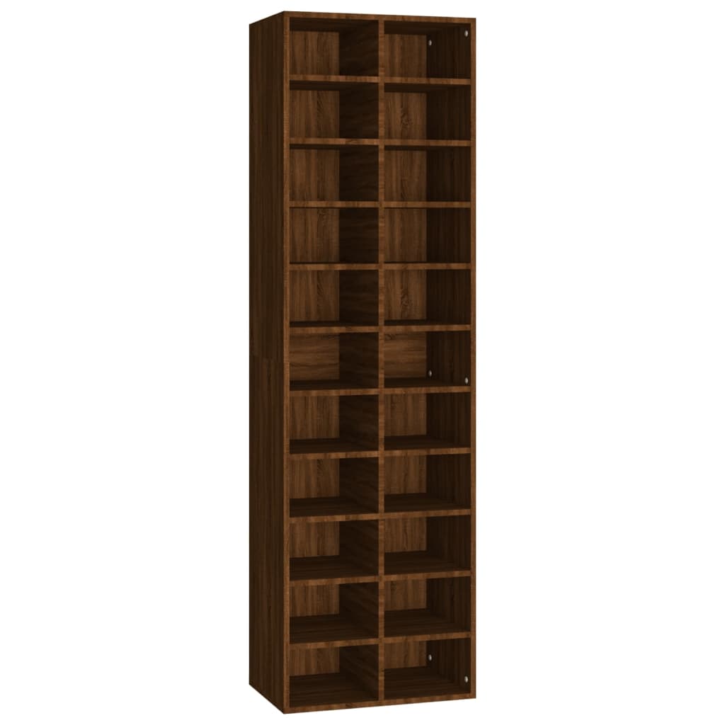 Shoe Cabinet Brown Oak 21.3x13.4x72.0" Engineered Wood