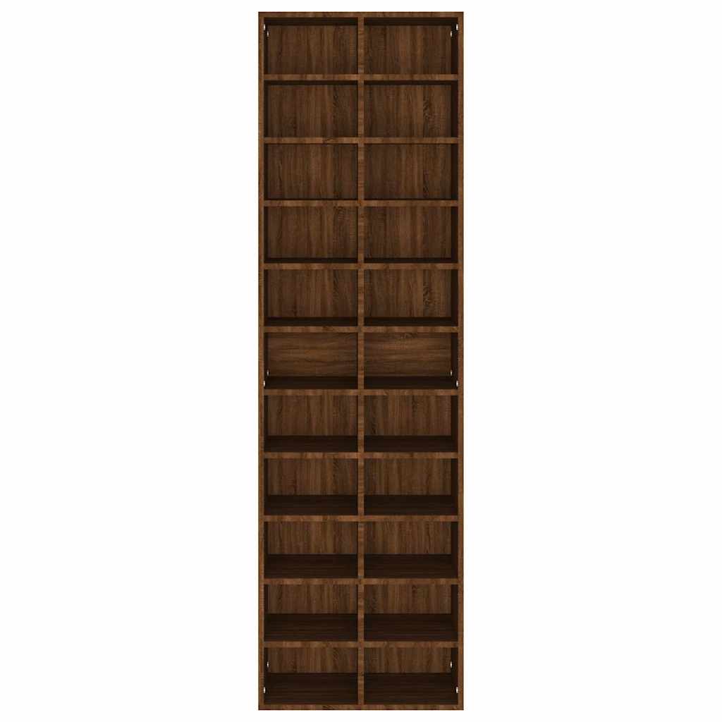 Shoe Cabinet Brown Oak 21.3x13.4x72.0" Engineered Wood