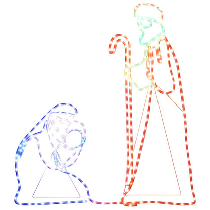 Christmas Mary And Joseph Figure Multicolour Steel, PVC Large