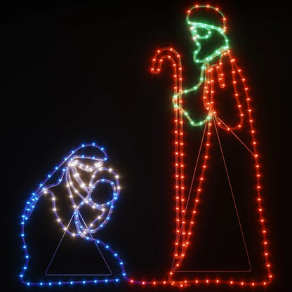 Christmas Mary And Joseph Figure Multicolour Steel, PVC Large