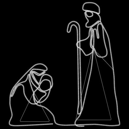 Christmas Mary And Joseph Figure Multicolour Steel, PVC Large