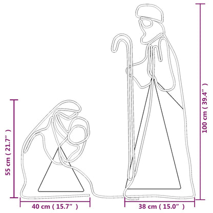 Christmas Mary And Joseph Figure Multicolour Steel, PVC Large