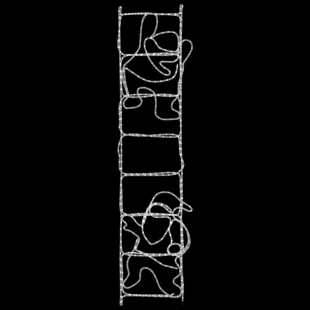 Santa On Ladder Figure Multicolour Steel, PVC Medium Foldable