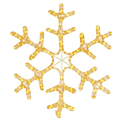 Christmas Snowflake Figure Warm White Steel, PVC 23.2 x 23.2 in
