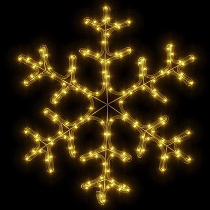 Christmas Snowflake Figure Warm White Steel, PVC 23.2 x 23.2 in
