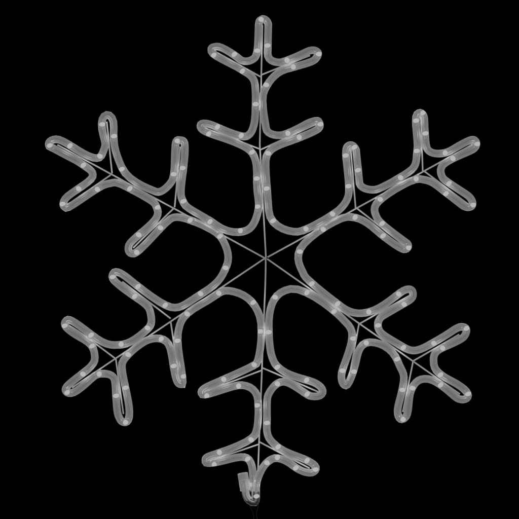 Christmas Snowflake Figure Warm White Steel, PVC 23.2 x 23.2 in