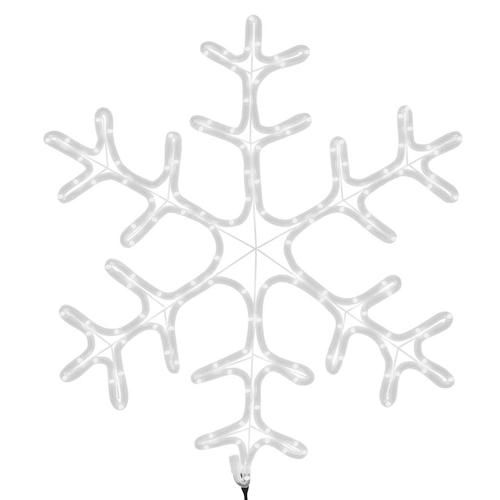 Christmas Snowflake Figure Warm White Steel, PVC 23.2 x 23.2 in