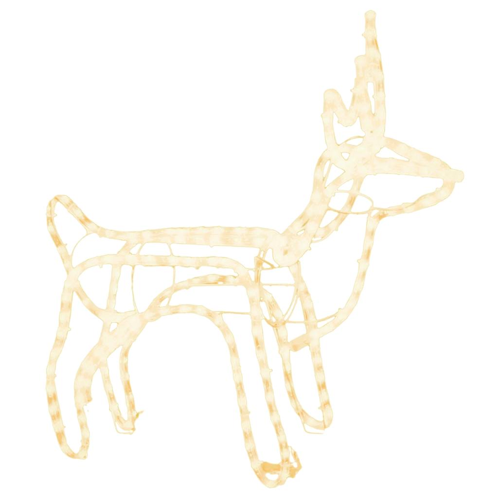 Christmas Reindeer Figure Warm White Steel, Polyvinylchloride