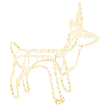 Christmas Reindeer Figure Warm White Steel, Polyvinylchloride