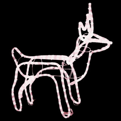 Christmas Reindeer Figure Warm White Steel, Polyvinylchloride