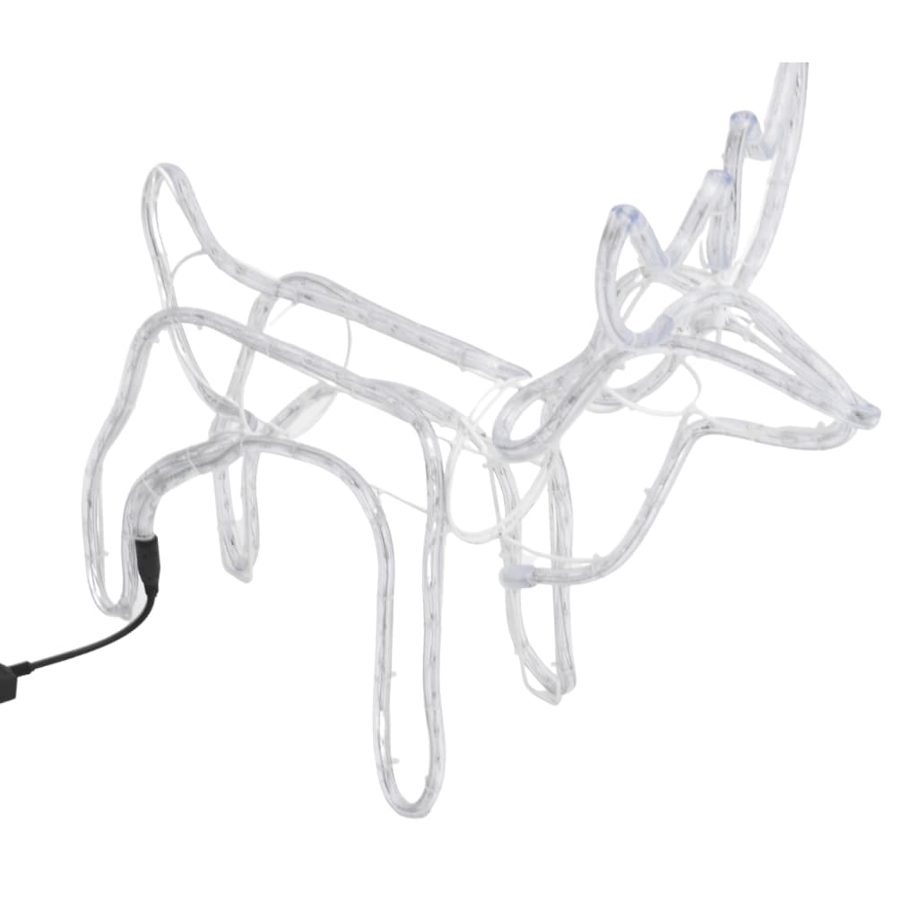 Christmas Reindeer Figure Warm White Steel, Polyvinylchloride