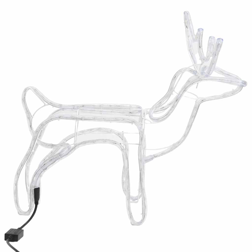 Christmas Reindeer Figure Warm White Steel, Polyvinylchloride