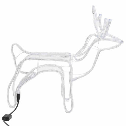 Christmas Reindeer Figure Warm White Steel, Polyvinylchloride