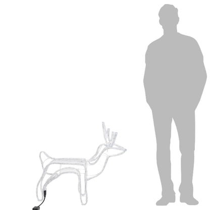 Christmas Reindeer Figure Warm White Steel, Polyvinylchloride