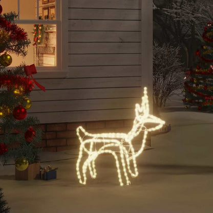 Christmas Reindeer Figure Warm White Steel, Polyvinylchloride