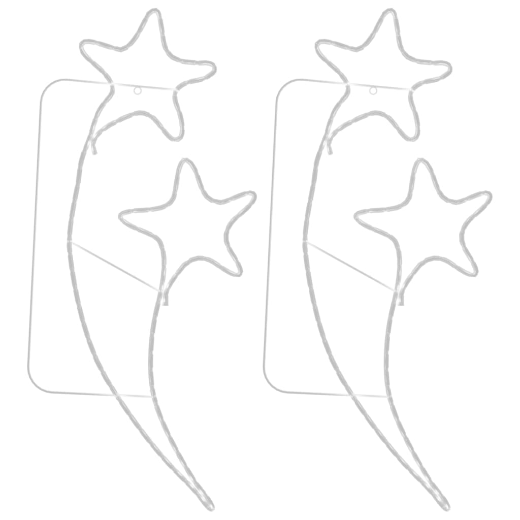 Rope Light Set of 2 Warm White Steel, PVC Medium Rope Lights