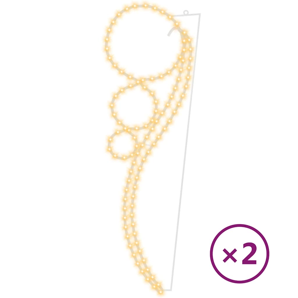 Rope Light Set of 2 Warm White Steel Medium Rope Light