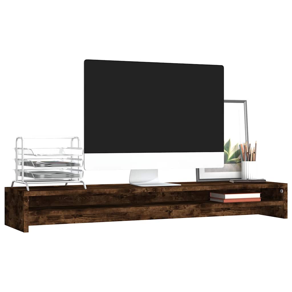 Monitor Stand Smoked Oak 39.4"x9.4"x5.1" Engineered Wood