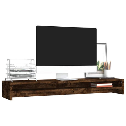 Monitor Stand Smoked Oak 39.4"x9.4"x5.1" Engineered Wood