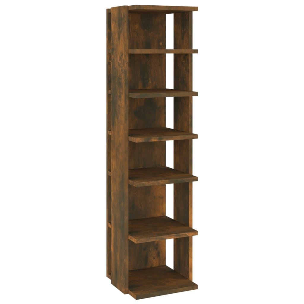 Shoe Rack Smoked Oak 10.8x10.6x40.2" Engineered Wood