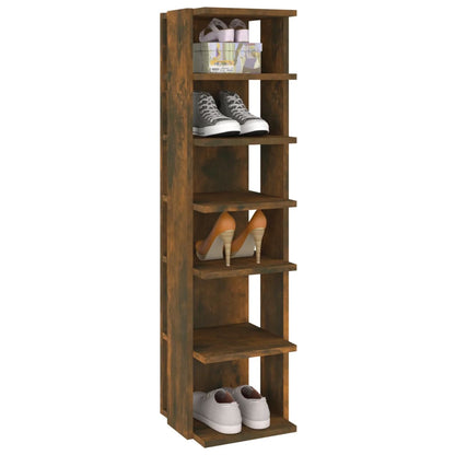 Shoe Rack Smoked Oak 10.8x10.6x40.2" Engineered Wood
