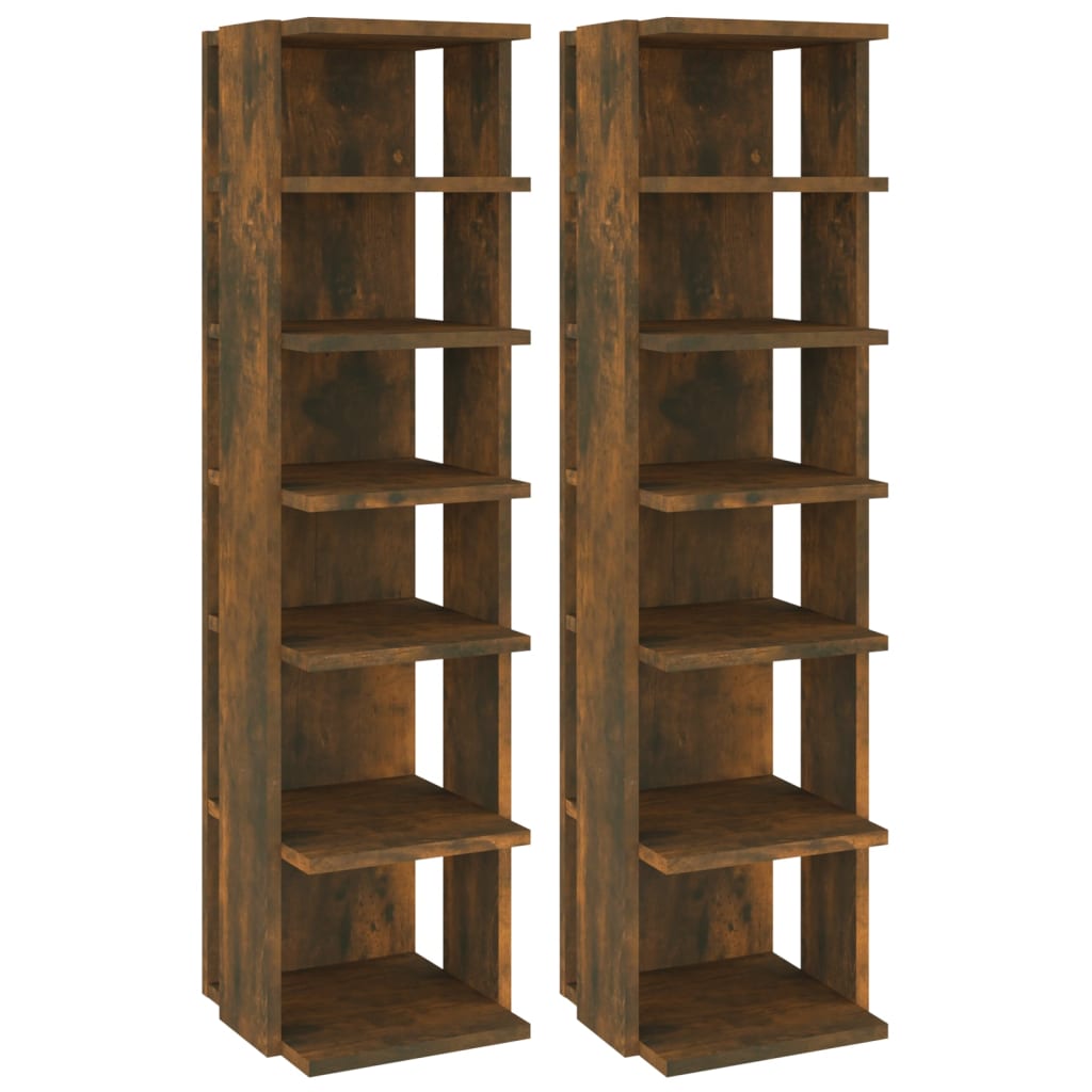 Shoe Racks 2 pcs Smoked Oak 10.8x10.6x40.2" Engineered Wood